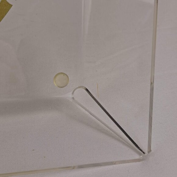 "Be Mine" Clear Acrylic Tray with Gold Graphic Silicone Pads on Bottom NWOT - Picture 5 of 6